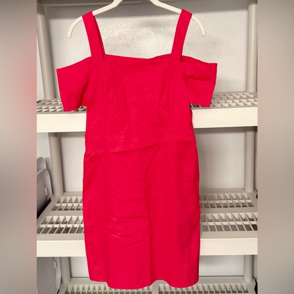 NWT A.L.C. Square Neckline Off the Shoulder Red Mini Dress Size 6 - Picture 3 of 11